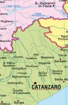 immagine 1 di Calabria carta murale fisico/politica 2 facce
