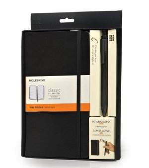 immagine 1 di Moleskine bundle notebook hard cover large+ classic click roller pen 0,5