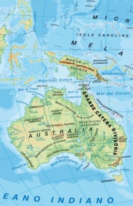 immagine 1 di Oceania carta murale fisica/politica 2 facce